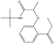 N-tert-butyl-2-(2-propanoylphenoxy)propanamide Struktur