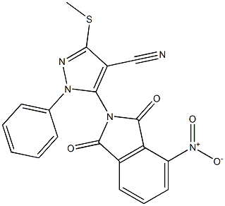 3-methylsulfanyl-5-(4-nitro-1,3-dioxo-isoindol-2-yl)-1-phenyl-pyrazole-4-carbonitrile Struktur