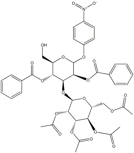 p-Nitrophenyl 3-O-(2,3,4,6-Tetra-O-acetyl-a-D-mannopyranosyl)-2,4-di-O-benzoyl--D-mannopyranoside Struktur