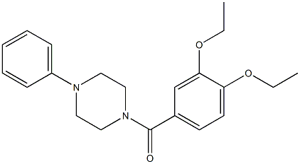 1-{[3,4-bis(ethyloxy)phenyl]carbonyl}-4-phenylpiperazine Struktur