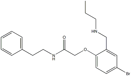 2-{4-bromo-2-[(propylamino)methyl]phenoxy}-N-(2-phenylethyl)acetamide Struktur