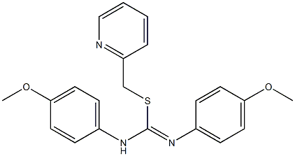 2-pyridinylmethyl N,N'-bis(4-methoxyphenyl)imidothiocarbamate Struktur