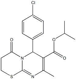 isopropyl 6-(4-chlorophenyl)-8-methyl-4-oxo-3,4-dihydro-2H,6H-pyrimido[2,1-b][1,3]thiazine-7-carboxylate Struktur