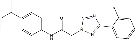 N-(4-sec-butylphenyl)-2-[5-(2-fluorophenyl)-2H-tetraazol-2-yl]acetamide Struktur