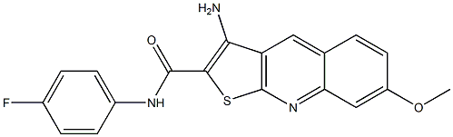 3-amino-N-(4-fluorophenyl)-7-(methyloxy)thieno[2,3-b]quinoline-2-carboxamide Struktur