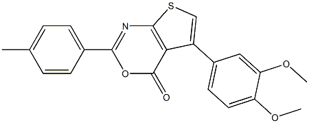 5-(3,4-dimethoxyphenyl)-2-(4-methylphenyl)-4H-thieno[2,3-d][1,3]oxazin-4-one Struktur