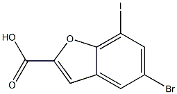 5-bromo-7-iodo-1-benzofuran-2-carboxylic acid Struktur