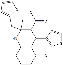 tetrahydro-2-furanylmethyl 2-methyl-5-oxo-4-(3-thienyl)-1,4,5,6,7,8-hexahydro-3-quinolinecarboxylate Struktur