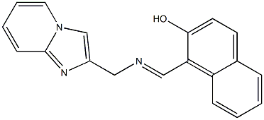 1-{[(imidazo[1,2-a]pyridin-2-ylmethyl)imino]methyl}-2-naphthol Struktur