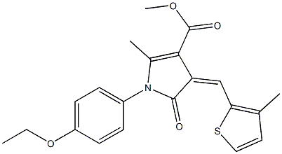 methyl 1-(4-ethoxyphenyl)-2-methyl-4-[(3-methyl-2-thienyl)methylene]-5-oxo-4,5-dihydro-1H-pyrrole-3-carboxylate Struktur