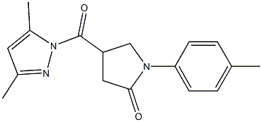 4-[(3,5-dimethyl-1H-pyrazol-1-yl)carbonyl]-1-(4-methylphenyl)pyrrolidin-2-one Struktur