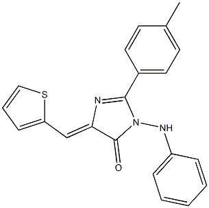 3-anilino-2-(4-methylphenyl)-5-(2-thienylmethylene)-3,5-dihydro-4H-imidazol-4-one Struktur