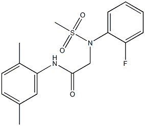 N-(2,5-dimethylphenyl)-2-[2-fluoro(methylsulfonyl)anilino]acetamide Struktur