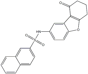 N-(9-oxo-6,7,8,9-tetrahydrodibenzo[b,d]furan-2-yl)-2-naphthalenesulfonamide Struktur