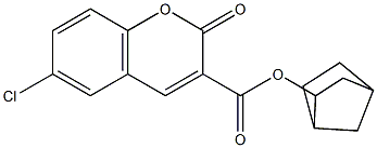 bicyclo[2.2.1]hept-2-yl 6-chloro-2-oxo-2H-chromene-3-carboxylate Struktur