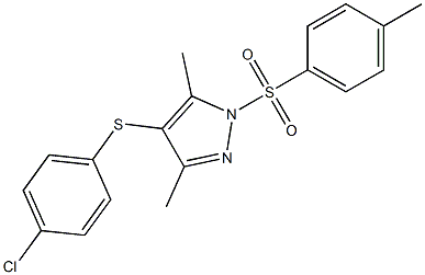 4-chlorophenyl 3,5-dimethyl-1-[(4-methylphenyl)sulfonyl]-1H-pyrazol-4-yl sulfide Struktur