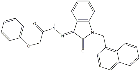 N'-[1-(1-naphthylmethyl)-2-oxo-1,2-dihydro-3H-indol-3-ylidene]-2-phenoxyacetohydrazide Struktur