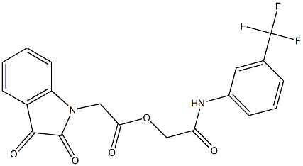 2-oxo-2-[3-(trifluoromethyl)anilino]ethyl (2,3-dioxo-2,3-dihydro-1H-indol-1-yl)acetate Struktur