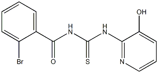 N-(2-bromobenzoyl)-N'-(3-hydroxy-2-pyridinyl)thiourea Struktur