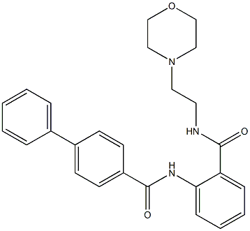 N-[2-({[2-(4-morpholinyl)ethyl]amino}carbonyl)phenyl][1,1'-biphenyl]-4-carboxamide Struktur