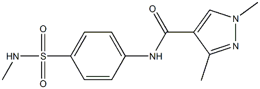 1,3-dimethyl-N-{4-[(methylamino)sulfonyl]phenyl}-1H-pyrazole-4-carboxamide Struktur