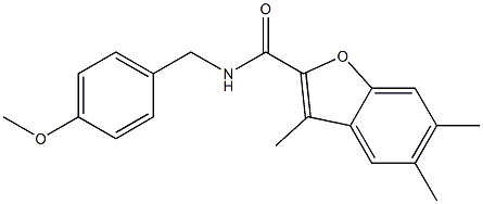 N-(4-methoxybenzyl)-3,5,6-trimethyl-1-benzofuran-2-carboxamide Struktur