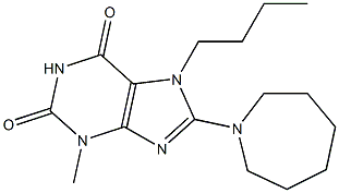 8-(1-azepanyl)-7-butyl-3-methyl-3,7-dihydro-1H-purine-2,6-dione Struktur