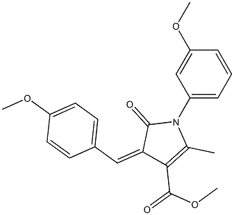 methyl 4-(4-methoxybenzylidene)-1-(3-methoxyphenyl)-2-methyl-5-oxo-4,5-dihydro-1H-pyrrole-3-carboxylate Struktur