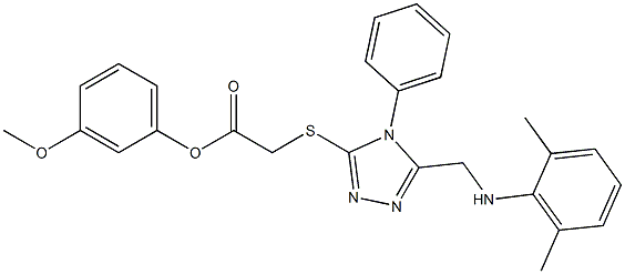 3-methoxyphenyl ({5-[(2,6-dimethylanilino)methyl]-4-phenyl-4H-1,2,4-triazol-3-yl}sulfanyl)acetate Struktur