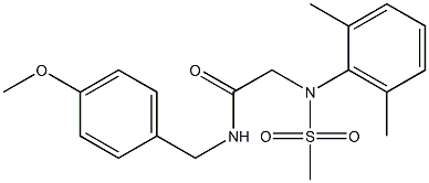 2-[2,6-dimethyl(methylsulfonyl)anilino]-N-(4-methoxybenzyl)acetamide Struktur