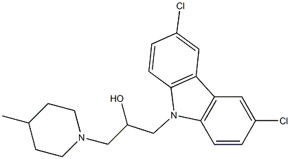 1-(3,6-dichloro-9H-carbazol-9-yl)-3-(4-methyl-1-piperidinyl)-2-propanol Struktur