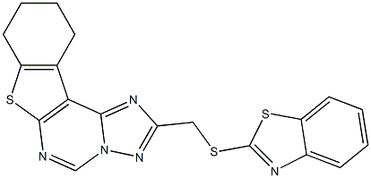 2-[(1,3-benzothiazol-2-ylsulfanyl)methyl]-8,9,10,11-tetrahydro[1]benzothieno[3,2-e][1,2,4]triazolo[1,5-c]pyrimidine Struktur