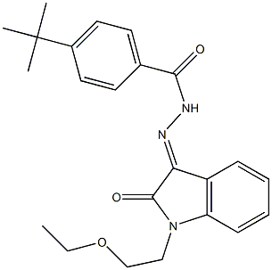 4-tert-butyl-N'-[1-(2-ethoxyethyl)-2-oxo-1,2-dihydro-3H-indol-3-ylidene]benzohydrazide Struktur