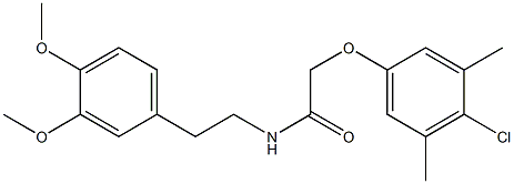 2-(4-chloro-3,5-dimethylphenoxy)-N-[2-(3,4-dimethoxyphenyl)ethyl]acetamide Struktur