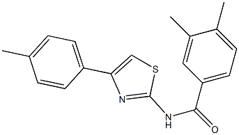 3,4-dimethyl-N-[4-(4-methylphenyl)-1,3-thiazol-2-yl]benzamide Struktur