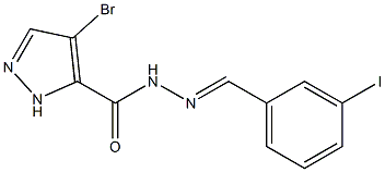 4-bromo-N'-(3-iodobenzylidene)-1H-pyrazole-5-carbohydrazide Struktur