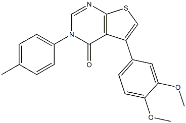 5-(3,4-dimethoxyphenyl)-3-(4-methylphenyl)thieno[2,3-d]pyrimidin-4(3H)-one Struktur