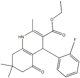 ethyl 4-(2-fluorophenyl)-2,7,7-trimethyl-5-oxo-1,4,5,6,7,8-hexahydro-3-quinolinecarboxylate Struktur