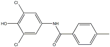 N-(3,5-dichloro-4-hydroxyphenyl)-4-methylbenzamide Struktur