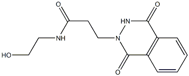 3-(1,4-dioxo-3,4-dihydro-2(1H)-phthalazinyl)-N-(2-hydroxyethyl)propanamide Struktur