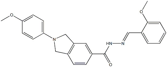 N'-(2-methoxybenzylidene)-2-(4-methoxyphenyl)-5-isoindolinecarbohydrazide Struktur