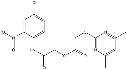 2-{4-chloro-2-nitroanilino}-2-oxoethyl [(4,6-dimethyl-2-pyrimidinyl)sulfanyl]acetate Struktur