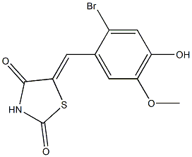 5-(2-bromo-4-hydroxy-5-methoxybenzylidene)-1,3-thiazolidine-2,4-dione Struktur