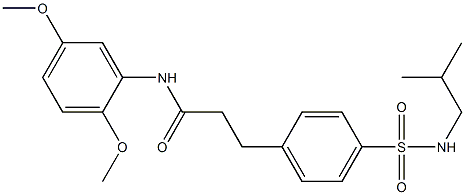 N-(2,5-dimethoxyphenyl)-3-{4-[(isobutylamino)sulfonyl]phenyl}propanamide Struktur