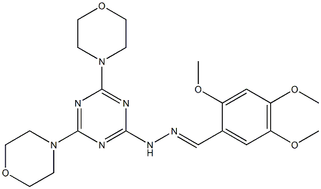 2,4,5-trimethoxybenzaldehyde [4,6-di(4-morpholinyl)-1,3,5-triazin-2-yl]hydrazone Struktur