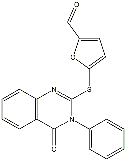 5-[(4-oxo-3-phenyl-3,4-dihydro-2-quinazolinyl)sulfanyl]-2-furaldehyde Struktur