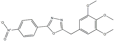 2-{4-nitrophenyl}-5-(3,4,5-trimethoxybenzyl)-1,3,4-oxadiazole Struktur