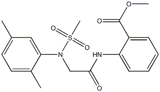 methyl 2-({[2,5-dimethyl(methylsulfonyl)anilino]acetyl}amino)benzoate Struktur