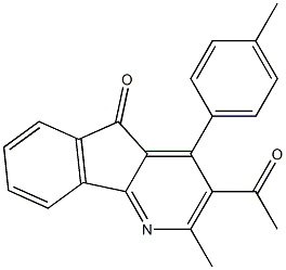 3-acetyl-2-methyl-4-(4-methylphenyl)-5H-indeno[1,2-b]pyridin-5-one Struktur