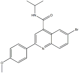 6-bromo-N-isopropyl-2-(4-methoxyphenyl)-4-quinolinecarboxamide Struktur